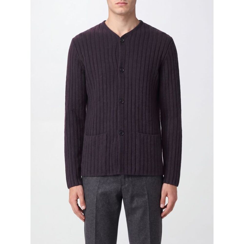 Lardini Men Lardini Ribbed Virgin Wool And Cashmere V-Neck Cardigan